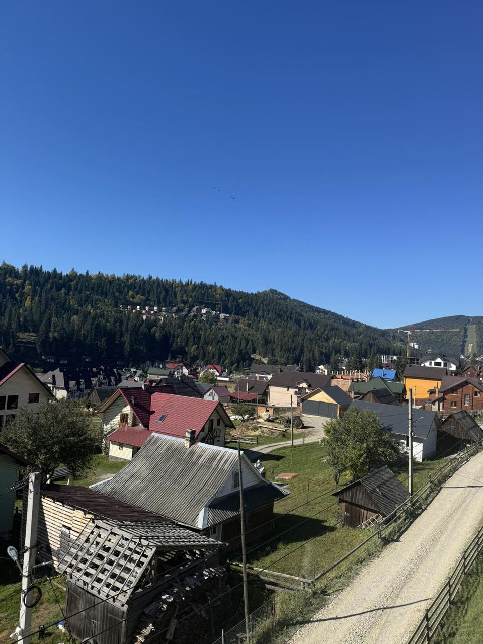 Поляниця і лісистий схил, вид з балкона